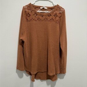 Three Bird Nest gold Crochet Sweater